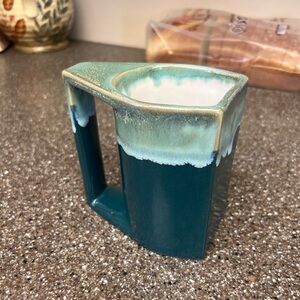 Teal and Cream Ceramic Mug